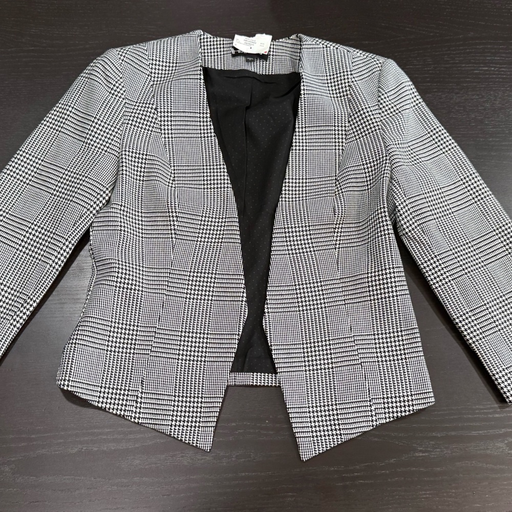 Express Black and White Plaid Blazer